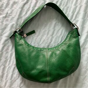 The Sak Green Genuine Leather Hobo Bag Vintage Y2K